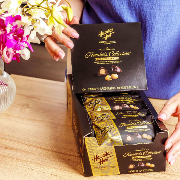 Founder's Collection Dark Chocolate Bars (24 Pieces) - Hawaiian Host X Mauna Loa