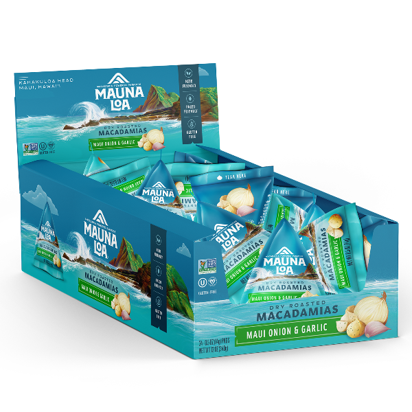 Mauna Loa Maui Onion and Garlic Macadamia Nuts product package