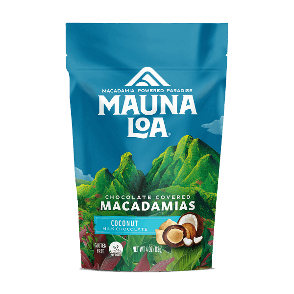 Chocolate Covered Macadamias - Milk Chocolate Coconut Small Bag - Hawaiian Host X Mauna Loa Gallery Fullscreen Image