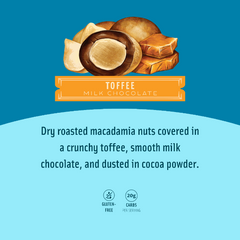 Chocolate Covered Macadamias - Milk Chocolate Toffee Medium Bag