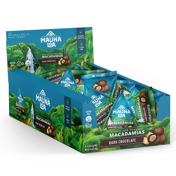 Chocolate Covered Macadamias - Dark Chocolate Mini Mauna - Hawaiian Host X Mauna Loa Gallery Fullscreen Image